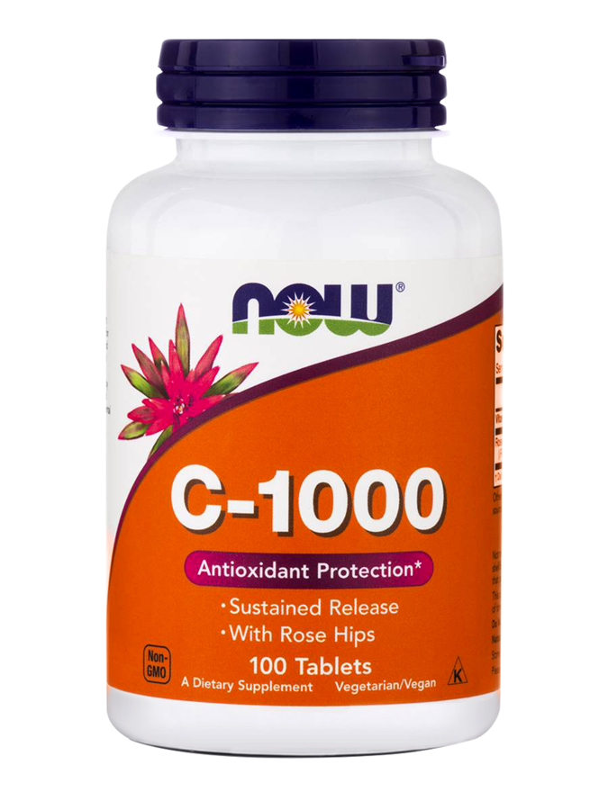 NOW Foods C-1000 Sustained Release with Rose Hips, 100 tablets