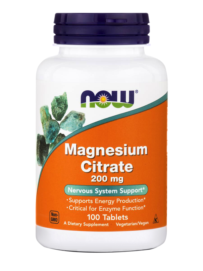 NOW Foods Magnesium Citrate 200 mg, 100 tablets