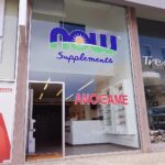 The NOW Supplements Store shopfront on Spetson Street in Mesa Geitonia, Limassol